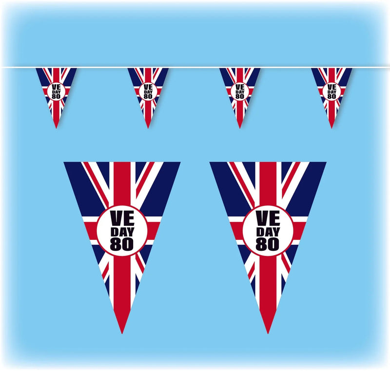 VE Day Bunting Triangular - 10 metres - Design 1