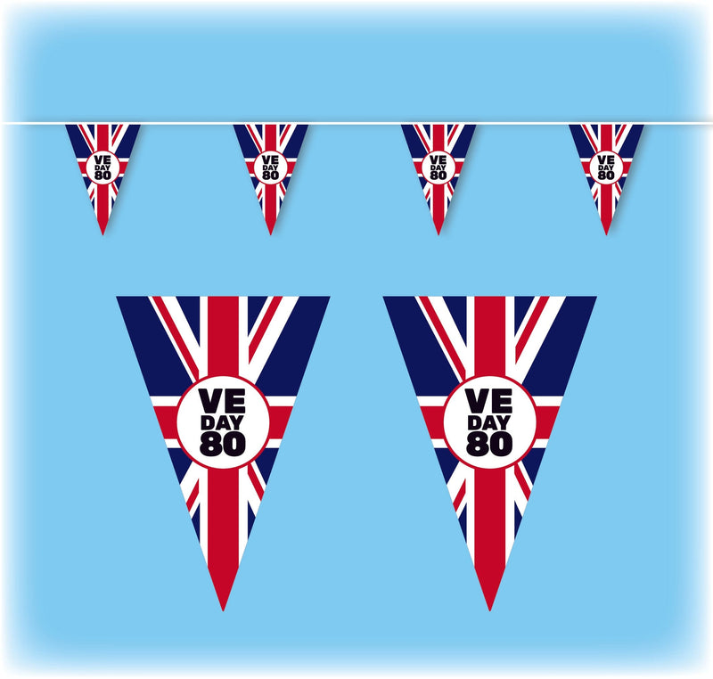 VE Day Bunting Triangular - 10 metres - Design 1