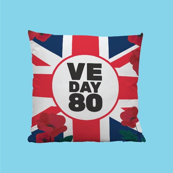 VE Day 80 commemorative cushion