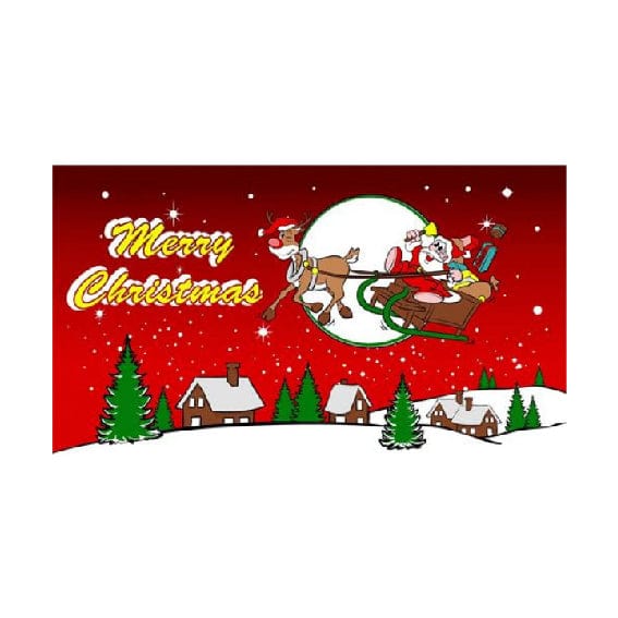 Merry Christmas Red Sleigh 5ft x 3ft flag