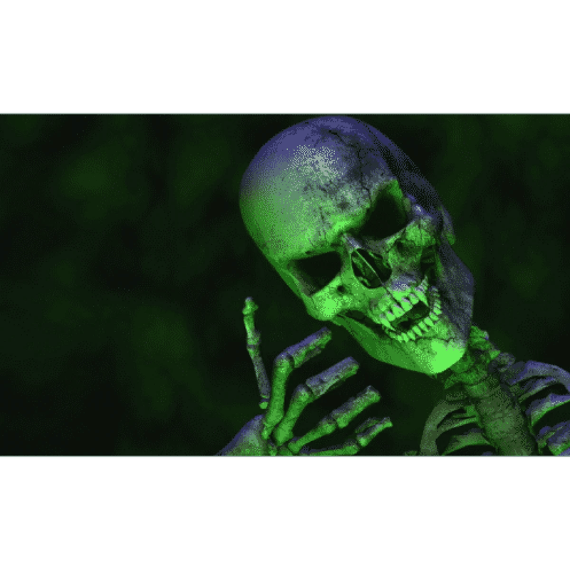 Halloween Green Skeleton 5ft x 3ft flag