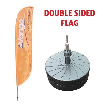 Medium Feather flag with 30 litre water fillable base and double sided flag