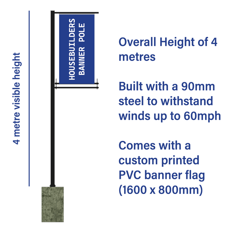 House builder/Show home banner pole