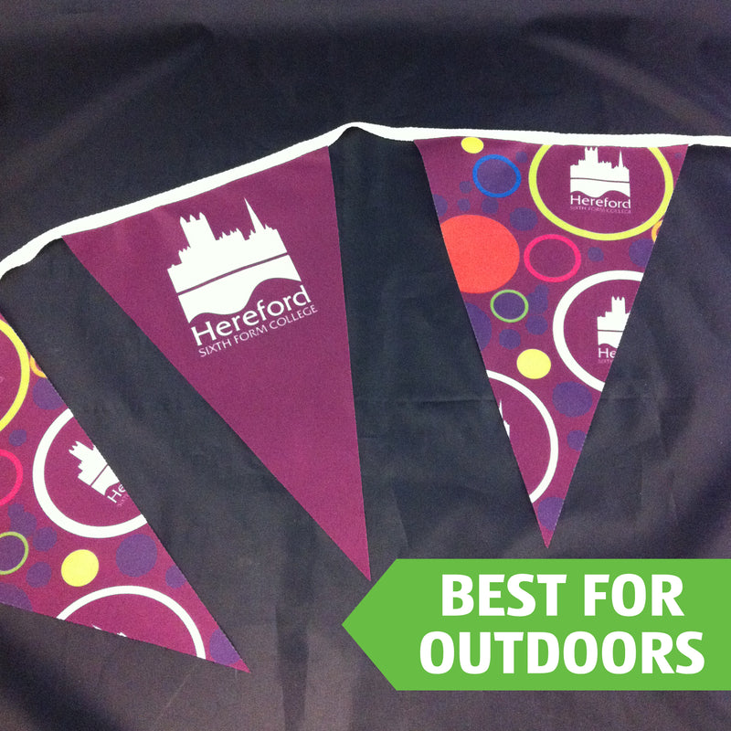 Custom Printed Polyester Fabric Bunting - A4 Triangular