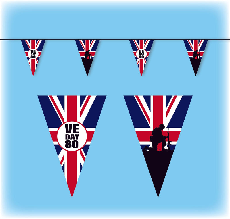 VE Day Bunting Triangular - 10 metres - Design 2